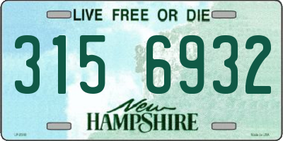 NH license plate 3156932