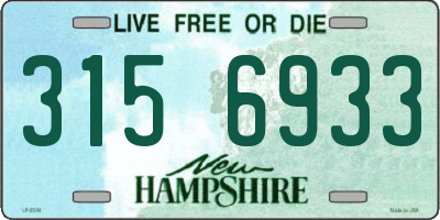 NH license plate 3156933