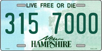 NH license plate 3157000