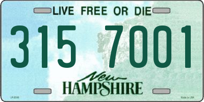 NH license plate 3157001