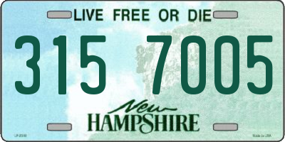 NH license plate 3157005