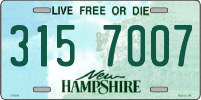 NH license plate 3157007