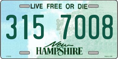 NH license plate 3157008