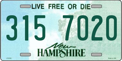 NH license plate 3157020