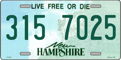 NH license plate 3157025