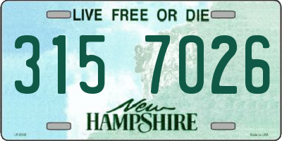 NH license plate 3157026