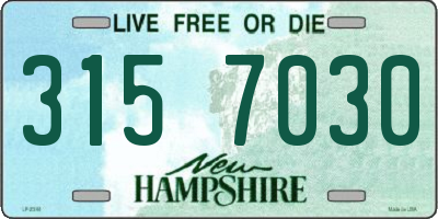 NH license plate 3157030