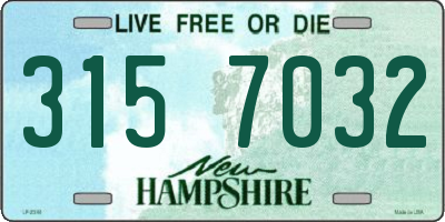 NH license plate 3157032