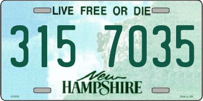 NH license plate 3157035