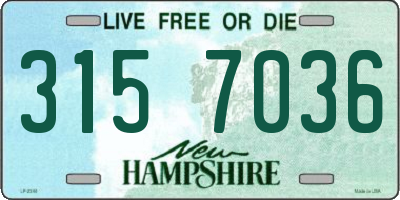 NH license plate 3157036
