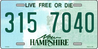 NH license plate 3157040
