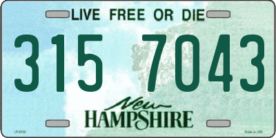 NH license plate 3157043
