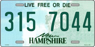 NH license plate 3157044