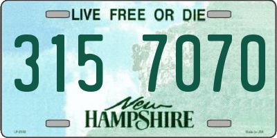 NH license plate 3157070