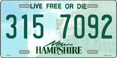NH license plate 3157092