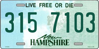 NH license plate 3157103