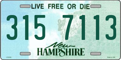 NH license plate 3157113
