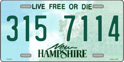 NH license plate 3157114