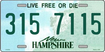 NH license plate 3157115