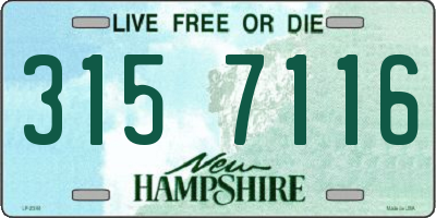 NH license plate 3157116