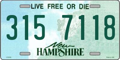 NH license plate 3157118