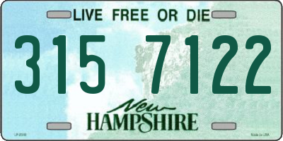 NH license plate 3157122