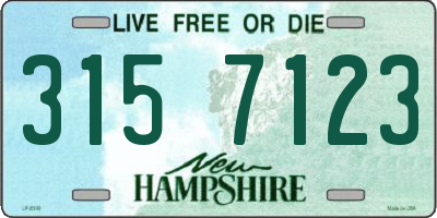 NH license plate 3157123
