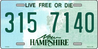NH license plate 3157140
