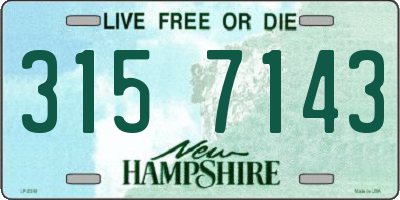 NH license plate 3157143