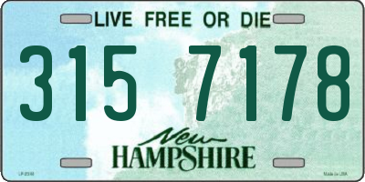 NH license plate 3157178