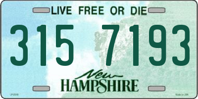 NH license plate 3157193