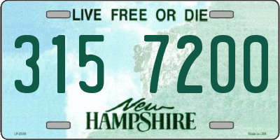 NH license plate 3157200