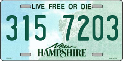 NH license plate 3157203