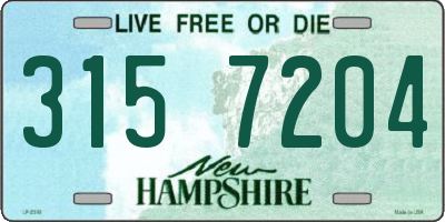 NH license plate 3157204