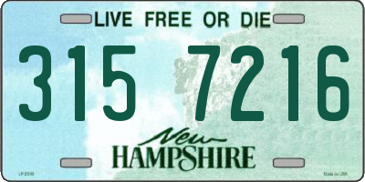 NH license plate 3157216