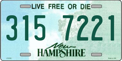 NH license plate 3157221