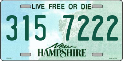NH license plate 3157222