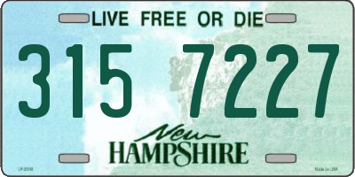 NH license plate 3157227
