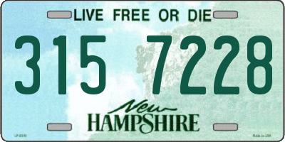 NH license plate 3157228