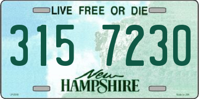 NH license plate 3157230