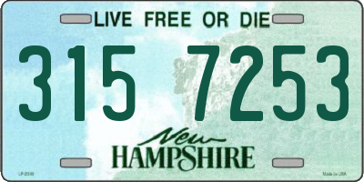 NH license plate 3157253