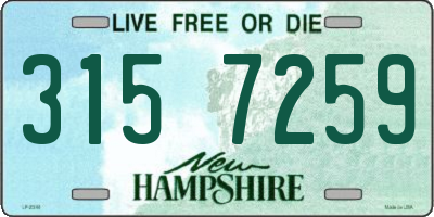 NH license plate 3157259