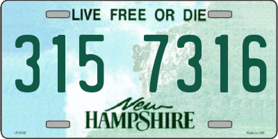 NH license plate 3157316
