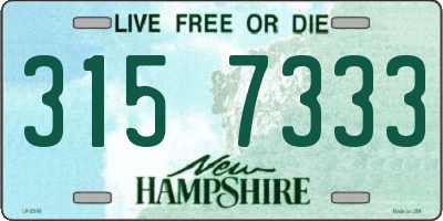 NH license plate 3157333