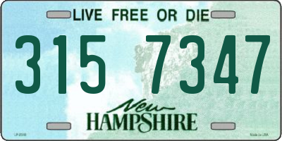 NH license plate 3157347