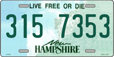 NH license plate 3157353