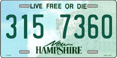 NH license plate 3157360