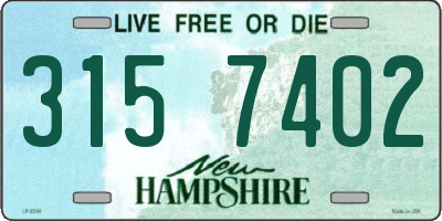 NH license plate 3157402