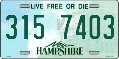 NH license plate 3157403
