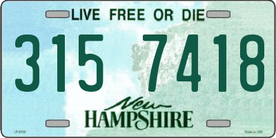 NH license plate 3157418